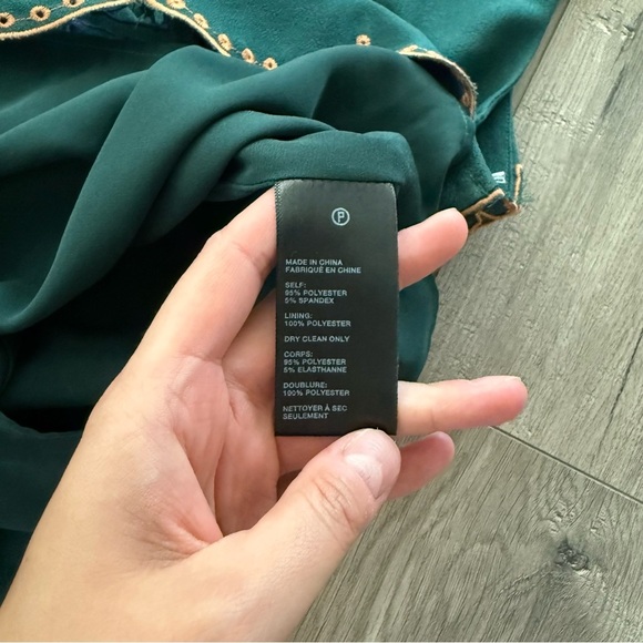 Revolve JOA Lacey Hunter Green Embroidered Sheath Dress - Picture 7 of 7